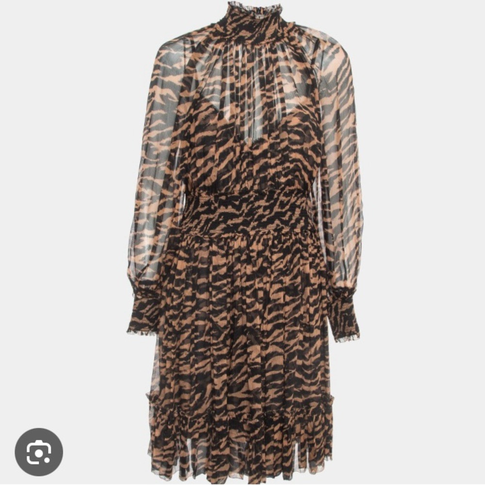 Zimmermann Brown Animal Print Mini Dress Size 6
(Zimmermann size 2)